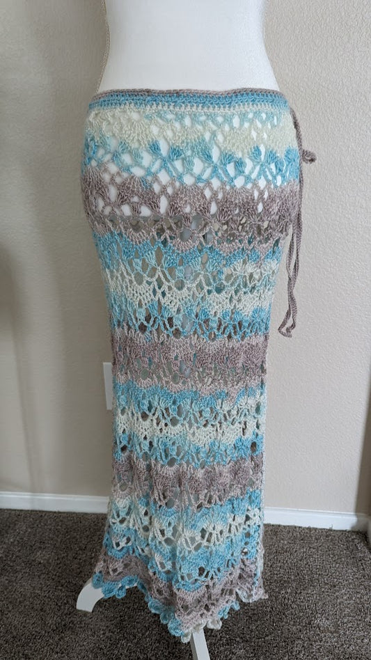 Made to Order - Variagated Crochet Floral Maxi Skirt