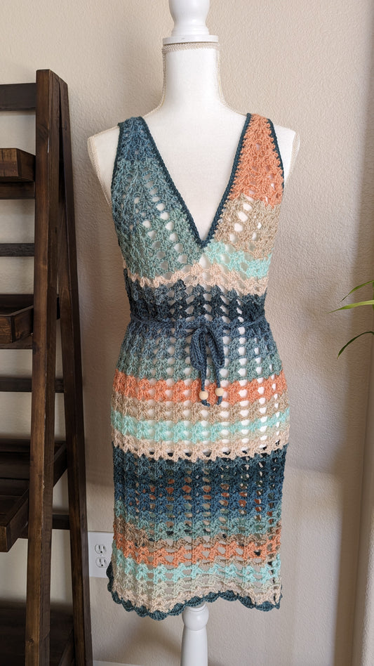 MADE TO ORDER  - VARIAGATED CROCHET MESH DRESS