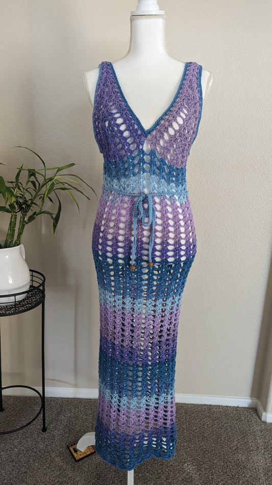 CUSTOM MADE ORDER - Ocean Twilight Crochet Dress/ Beach CoverUp