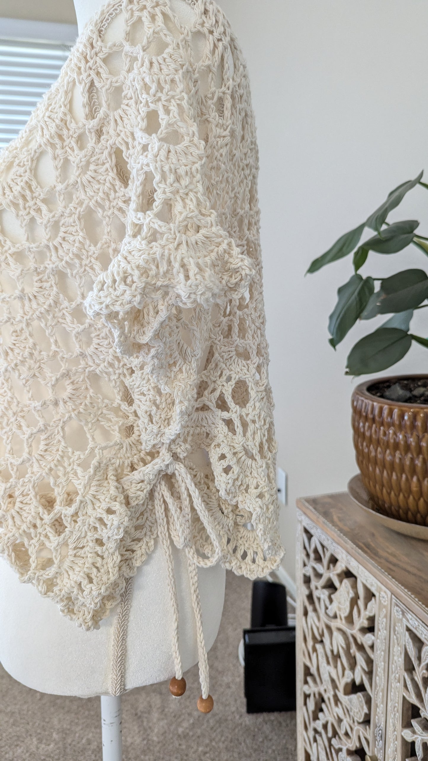 MADE TO ORDER -Ivory Breeze Crochet Butterfly Lace Bolero