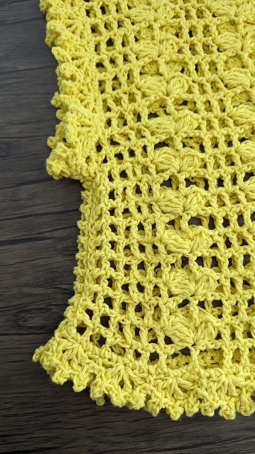 MADE TO ORDER - Canary Yellow Crochet Mesh Butterfly Top