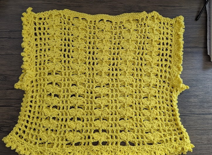 MADE TO ORDER - Canary Yellow Crochet Mesh Butterfly Top